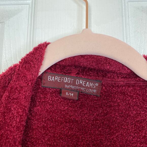 BAREFOOT DREAMS CozyChic Lite Calypso Wrap Cardigan Size Small Medium Deep Red - Picture 4 of 6